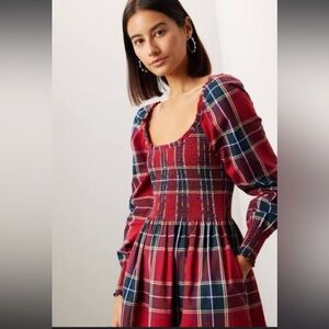 Hill House Norah Red Tartan Dress